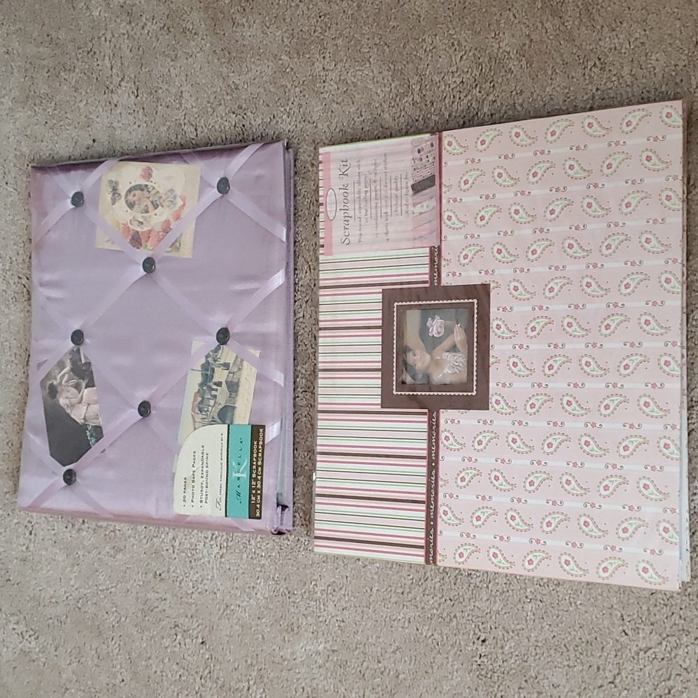 2 scrapbooks with scrapbook kit